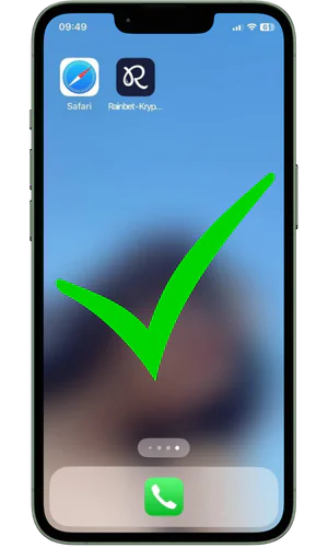 Eine Verknüpfung auf Ihrem Telefon RainBet