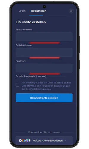 Geben Sie Ihr E-Mail-Passwort ein und melden Sie sich an RainBet