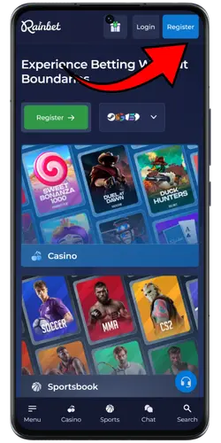 Rainbet registratieknop Nederland